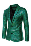 Black Metallic Grid Single Breasted Notched Lapel 2-Piece Men's Prom Suits