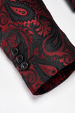 Black Jacquard Shawl Lapel Single Breasted Men's Blazer with Bowtie