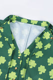 Retro Green Shamrock Slim Fit Tuxedo Jacket with Hat