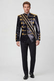 Black Single Breasted Men's Suits with Sequins