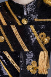 Black Single Breasted Men's Suits with Sequins