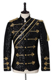 Single Breasted Black Men's Suits with Sequins