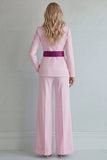 Light Blue Peak Lapel Single Breasted 2 Piece Wide Leg Prom Suits