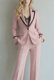 Ivory Peak Lapel Single Breasted 2 Piece Wide Leg Prom Suits
