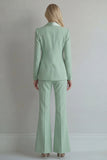 Peak Lapel Blue Double Breasted 2 Piece Wide Leg Prom Suits