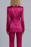 Blue Peak Lapel Single Breasted 2 Piece Wide Leg Prom Suits