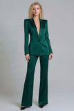 Blue Peak Lapel Single Breasted 2 Piece Wide Leg Prom Suits