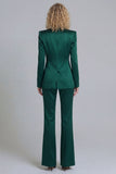 Blue Peak Lapel Single Breasted 2 Piece Wide Leg Prom Suits