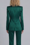 Blue Peak Lapel Single Breasted 2 Piece Wide Leg Prom Suits