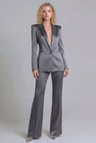 Blue Peak Lapel Single Breasted 2 Piece Wide Leg Prom Suits