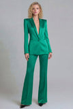Blue Peak Lapel Single Breasted 2 Piece Wide Leg Prom Suits