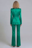 Blue Peak Lapel Single Breasted 2 Piece Wide Leg Prom Suits