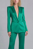 Blue Peak Lapel Single Breasted 2 Piece Wide Leg Prom Suits