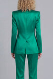 Blue Peak Lapel Single Breasted 2 Piece Wide Leg Prom Suits
