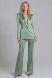 Blue Peak Lapel Single Breasted 2 Piece Wide Leg Prom Suits