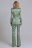 Blue Peak Lapel Single Breasted 2 Piece Wide Leg Prom Suits