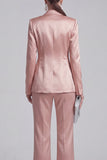 2 Piece Blue Peak Lapel Women Suits with Sleeves