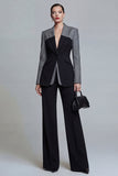 2 Piece Black Single Breasted Peak Lapel Slim Fit Prom Suits