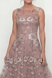 Sparkly Dusty Rose A Line Sequins Long Mother of the Bride Dress with Embroidery
