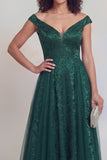 Navy Floral A Line Long Mothe of the Bride Dress