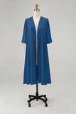 Sky Blue Chiffon Half Sleeves Jacket