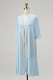 Sky Blue Chiffon Half Sleeves Jacket