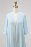 Sky Blue Chiffon Half Sleeves Jacket