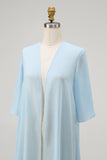 Sky Blue Chiffon Half Sleeves Jacket