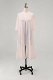 Sky Blue Chiffon Half Sleeves Jacket