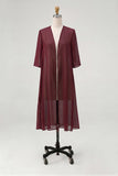 Sky Blue Chiffon Half Sleeves Jacket