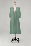 Sky Blue Chiffon Half Sleeves Jacket