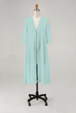 Sky Blue Chiffon Half Sleeves Jacket