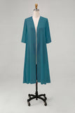 Sky Blue Chiffon Half Sleeves Jacket