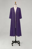 Sky Blue Chiffon Half Sleeves Jacket