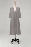Sky Blue Chiffon Half Sleeves Jacket