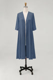 Sky Blue Chiffon Half Sleeves Jacket