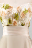 Off The Shoulder A Line Apricot Mother Of the Bride Dress with 3D Flowers