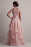 Bateau Neck A Line Blush Sequin Mother Of the Bride Dress