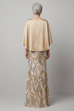 Sequin Champagne Mermaid Mother Of Bride Dress with Cap Sleeves