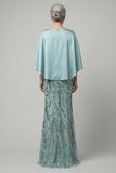 Sparkly Mermaid Blue Sequin Long Mother of the Bride Dress