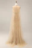 Sparkly Champagne Halter Mermaid Sequins Long Evening Dress