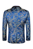 Red 2-piece Peaked Lapel One Button Jacquard Men's Prom Suits