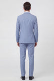 Light Blue Shawl Lapel Single Breasted 2-Piece Men's Wedding Suits