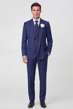 Light Blue Shawl Lapel Single Breasted 2-Piece Men's Wedding Suits