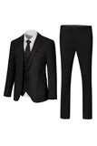 Dark Grey Notched Lapel Single Breasted 3-Piece Men's Wedding Suits