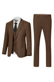 Dark Grey Notched Lapel Single Breasted 3-Piece Men's Wedding Suits