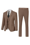 Dark Grey Notched Lapel Single Breasted 3-Piece Men's Wedding Suits