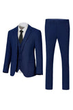 Dark Grey Notched Lapel Single Breasted 3-Piece Men's Wedding Suits