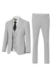 Dark Grey Notched Lapel Single Breasted 3-Piece Men's Wedding Suits