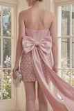 Strapless Corset Ruched Bodycon Mini Cocktail Dress